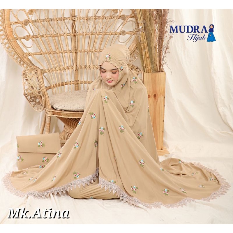 Mukena Atina Original By Mudra Hijab | mukena dewasa bahan rayon premium mix bordir