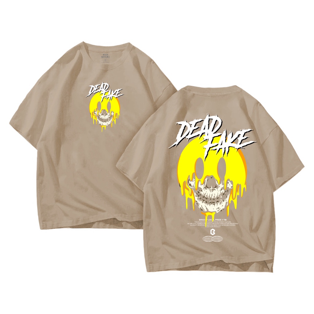BRIGO Kaos Oversize  DEAR FAKE II Kaos Jumbo Size Pria &amp; Wanita II Kaos Oversize Print DTF