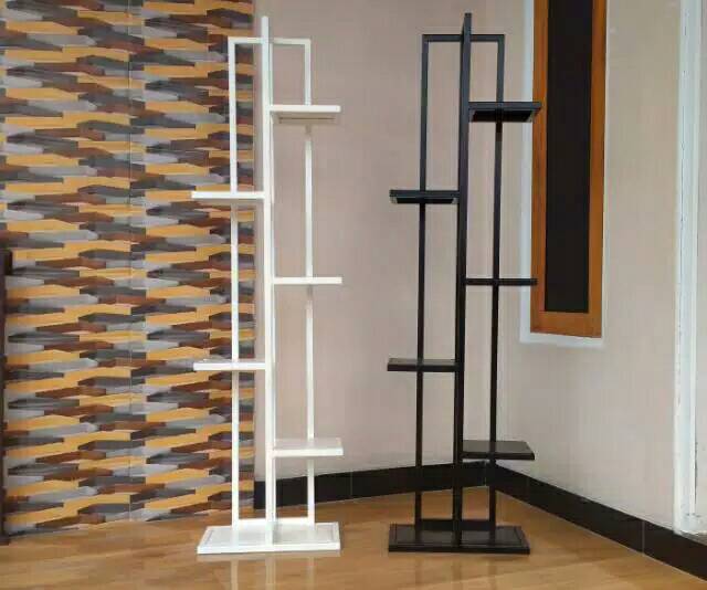 Rak bunga rak hias standing pot besi 6 susun