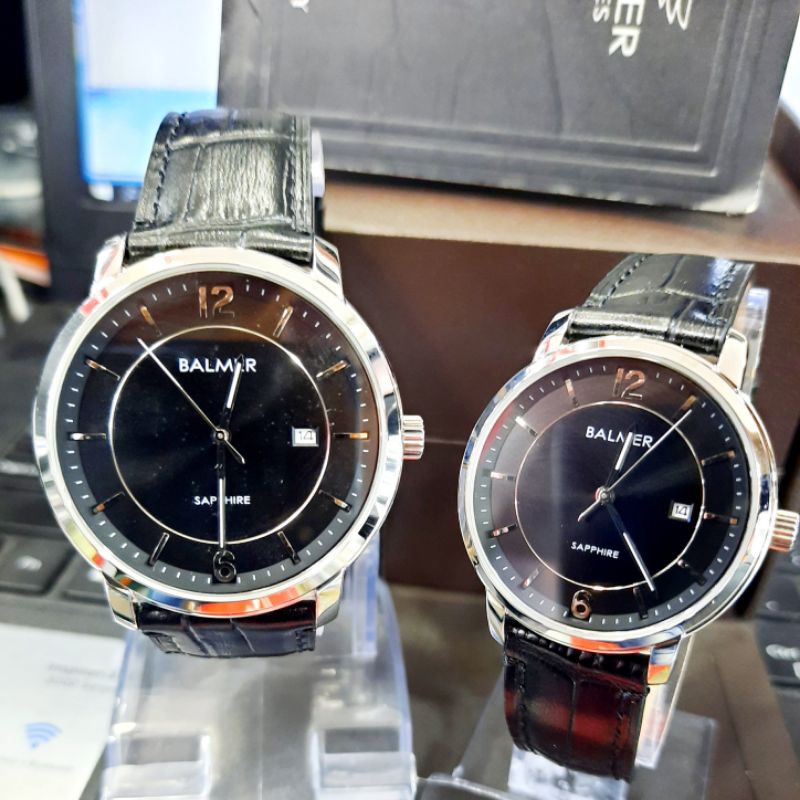 jam tangan couple BALMER 8124 Kaca sapphire original