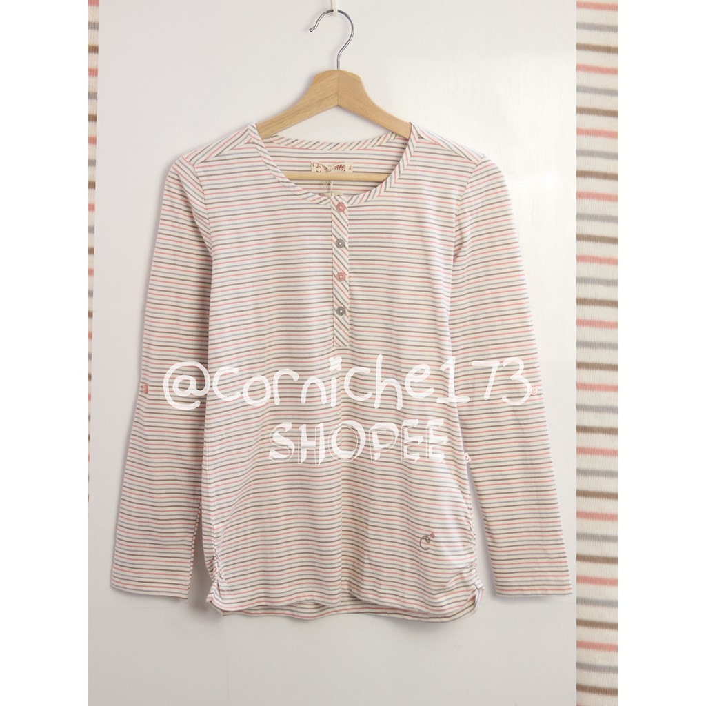 Corniche Carla Stripe Tee Off White - TP231212