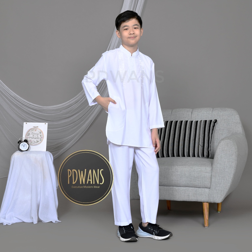 BAJU KOKO Pakistan Remaja Putih Setelan Anak 5 6 7 8 9 10 Tahun BGM09 PDWANS