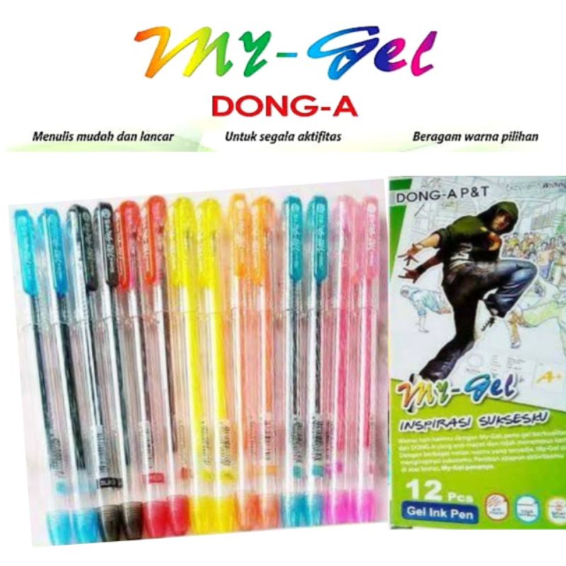 

Pena Pulpen My Gel DONG-A (Original) Hitam dan Warna