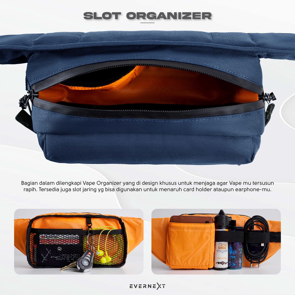 Tas Selempang Pria Vape REX Sling Bag Waistbag Dengan SLot Vape