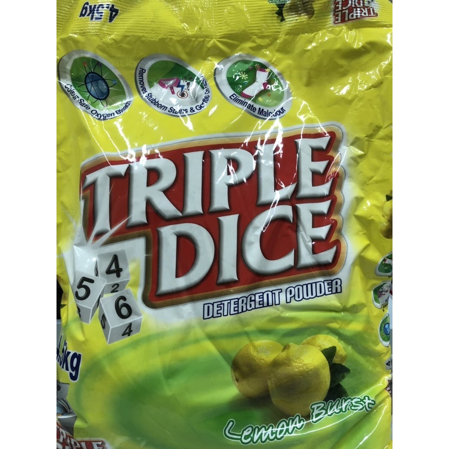 Triple dice detergent powder