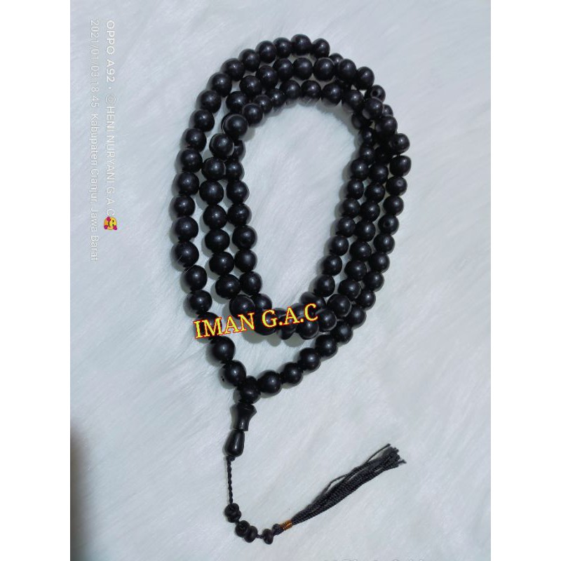 tasbih biji pocok 99 butir asli/tasbih gebang pocok merah asli100% kaokah indun