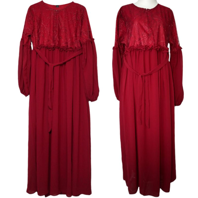 Gamis ceruti mewah - Gamis pesta premium - Gamis brukat mewah