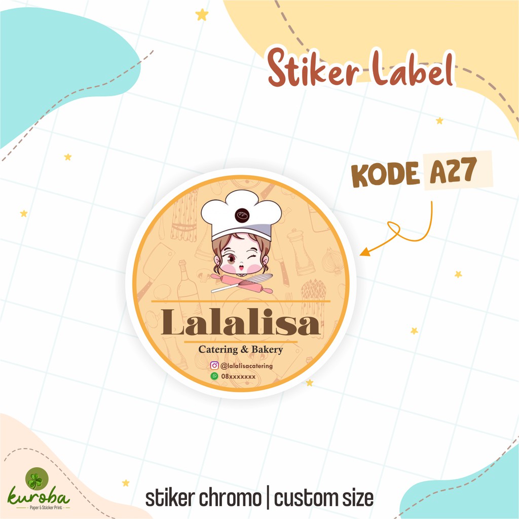 

Label stiker produk chromo kemasan toples cookies catering