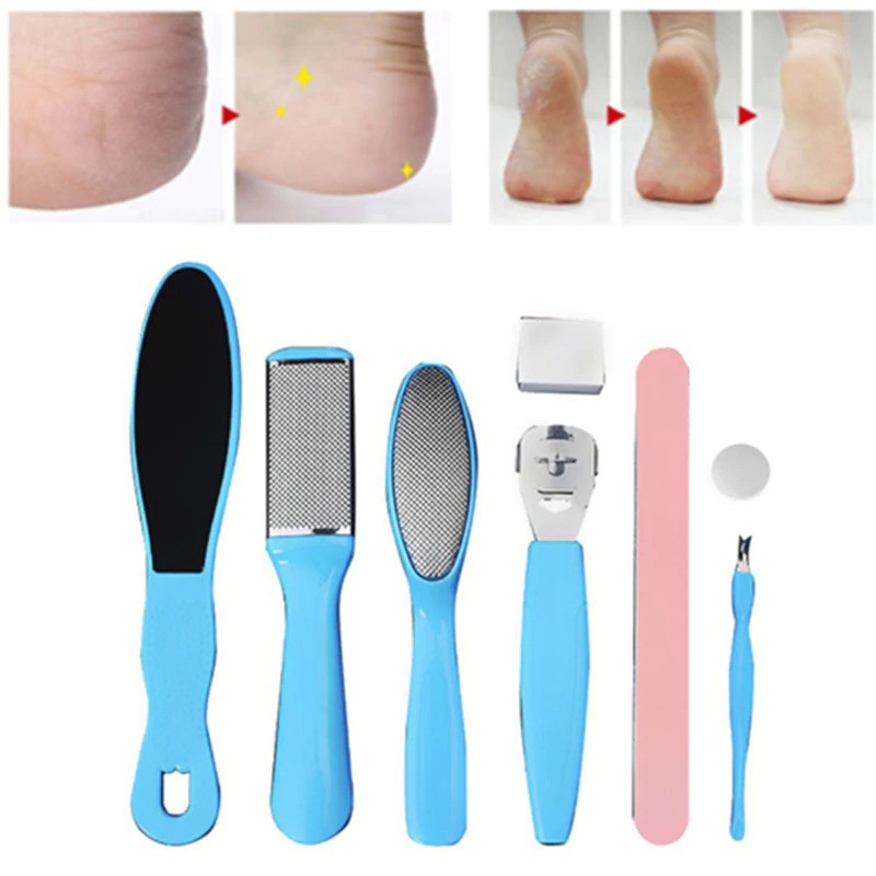 BISA COD Alat Perawatan Kaki Manicure Pedicure Foot Care Scraper Set 8 in 1