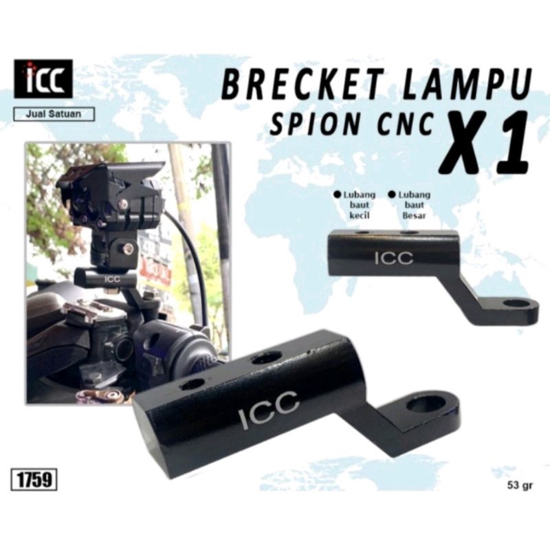 BRECKET LAMPU TEMBAK CNC LOBANG SPION X1 BRACKET BREKET LAMPU TEMBAK SPION CNC