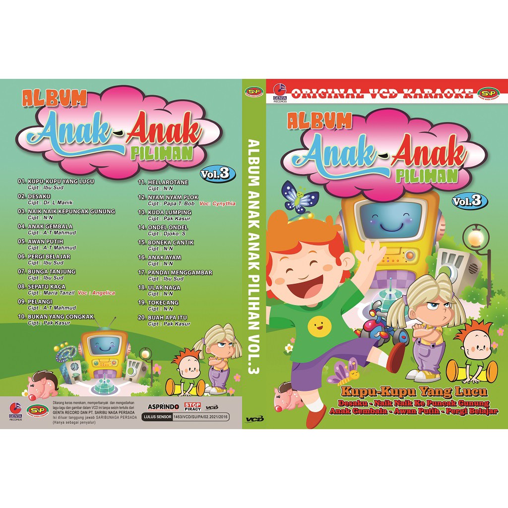 Vcd Original Lagu anak anak - Album anak anak pilihan vol 3