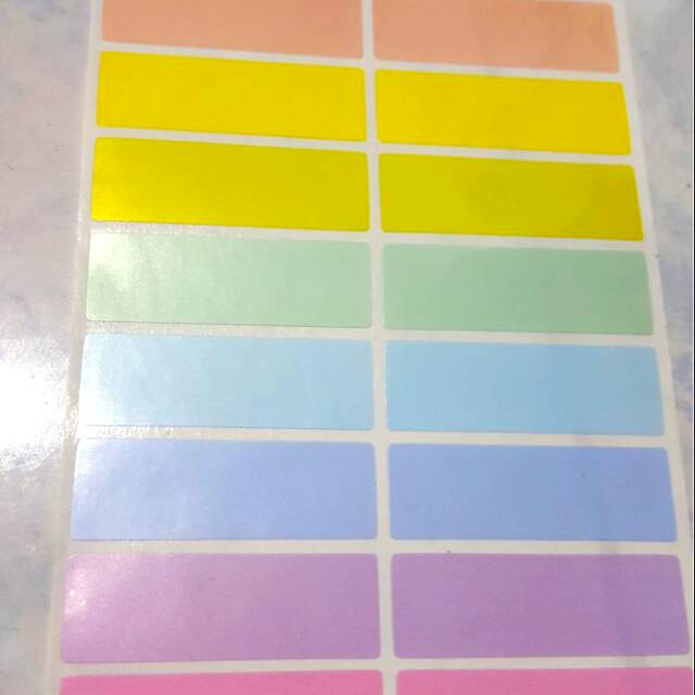 

Label Nama Anti Air Sticker Waterproof Polos Pastel