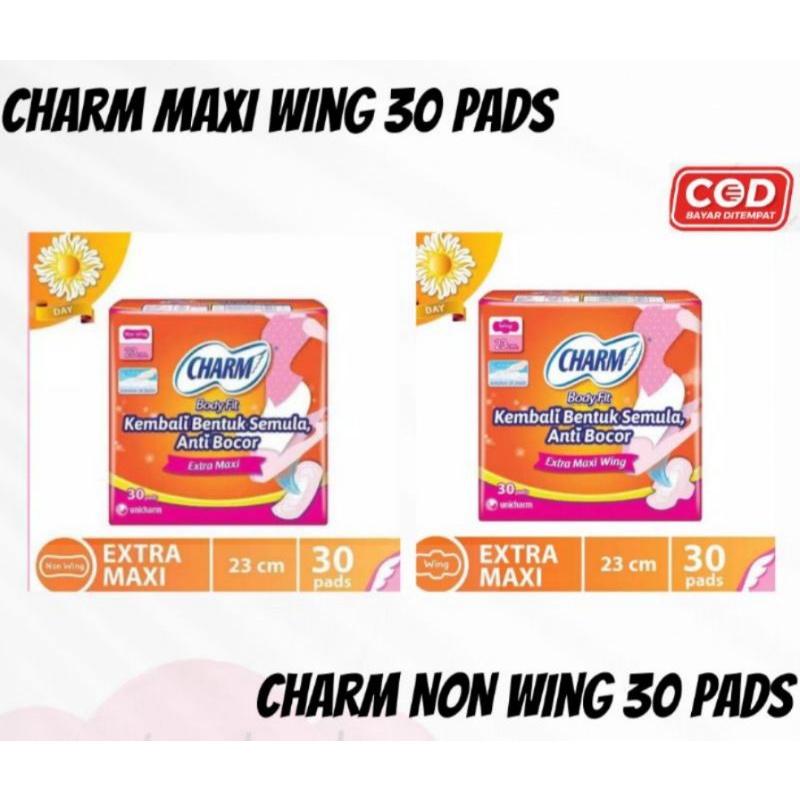 CHARM BODY FIT EXTRA MAXI Wing dan NON WING ISI 30 PCS