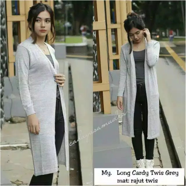 LONG CARDIGAN RAJUT TWIST Longcardy knit Wanita