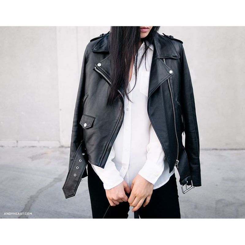 Jaket kulit Ramones Wanita / Jaket Motor Touring wanita korea