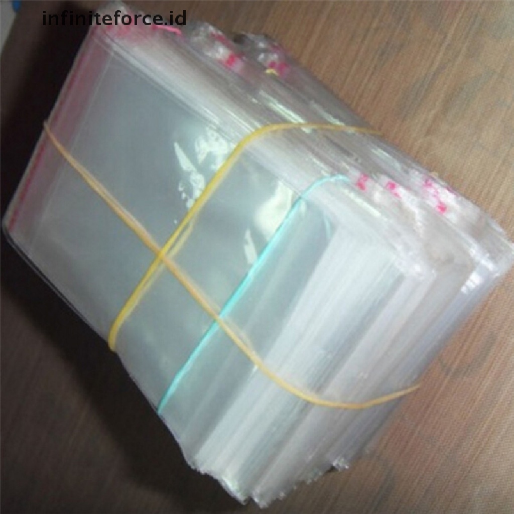 (Infiniteforce.Id) 200pcs Kantong Plastik Transparan Dengan Perekat Untuk Permen / Perhiasan