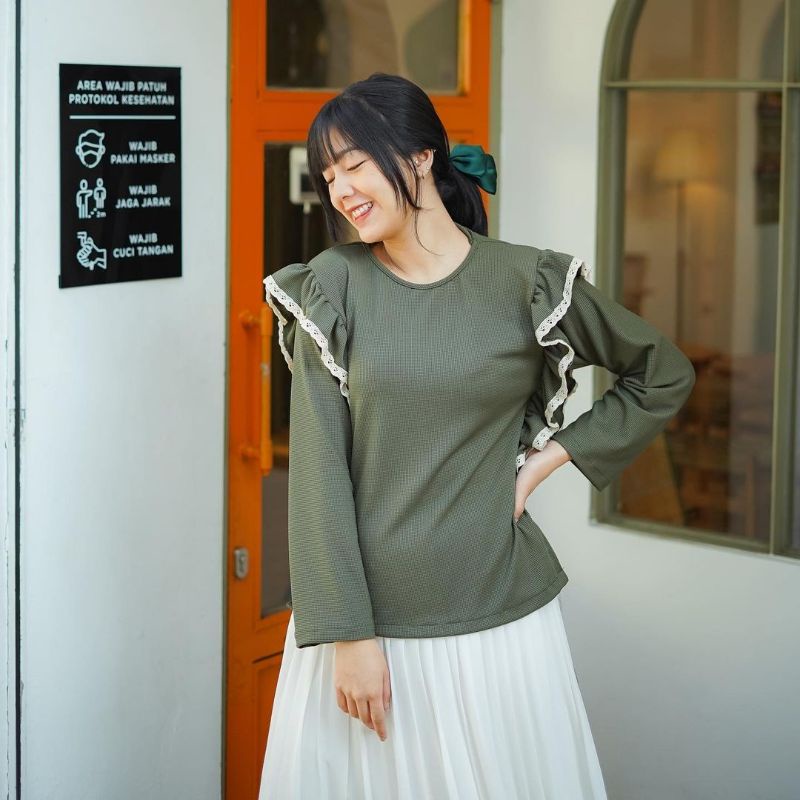 BLOUSE KOREA - LAURENA BLOUSE - ATASAN WANITA - KOREAN STYLE