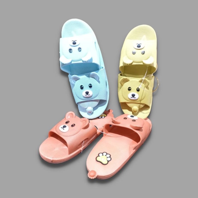 sandal anak anak motif beruang lucu / sandal anak anak kekinian dan unik