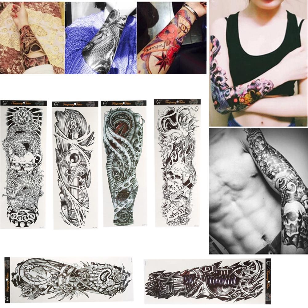 Tattoo Full Sticker Men Arm Decal Neck Art Women Fake Body Transfer