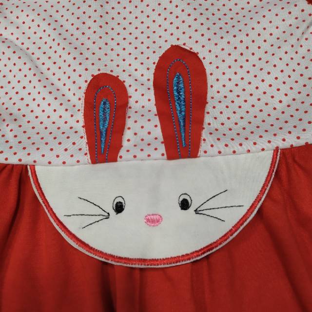 Dress Anak Perempuan Size 9-18bulan gambar Bunny / Pakaian Anak Perempuan / Baju Harian Anak Cewek