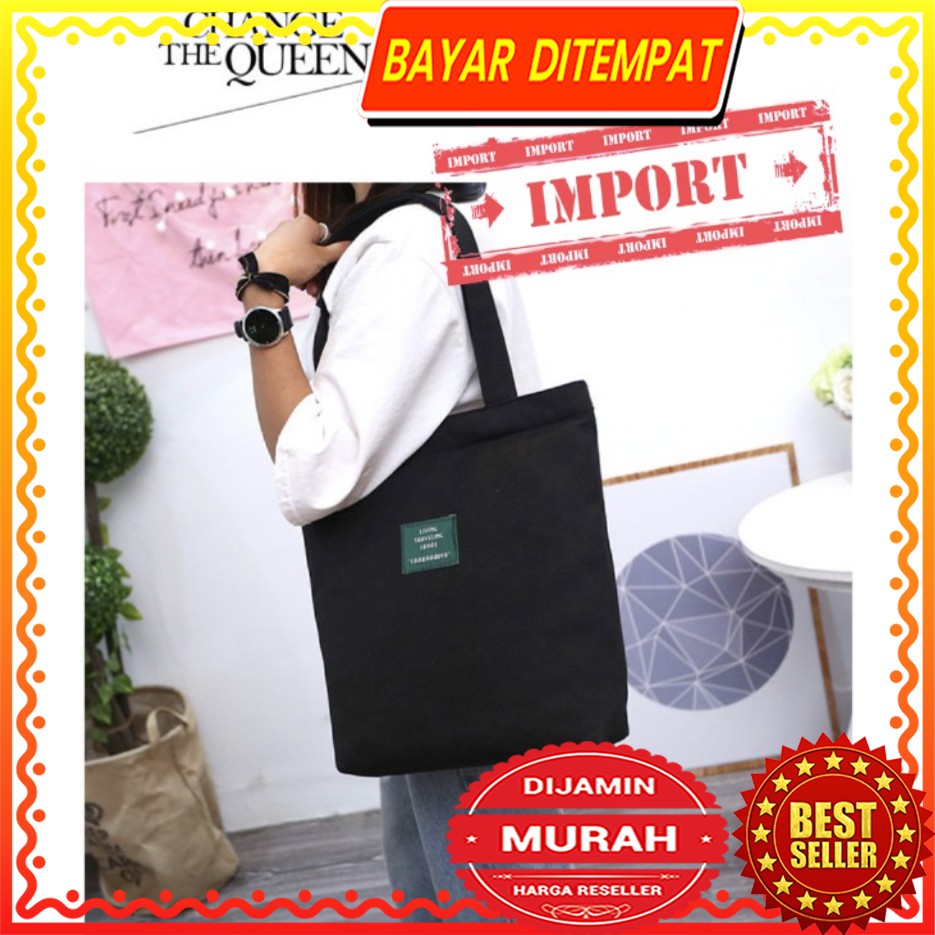 XIA01 Tas IMPORT Tote Korea Living Traveling Share Bag with Zipper TKM