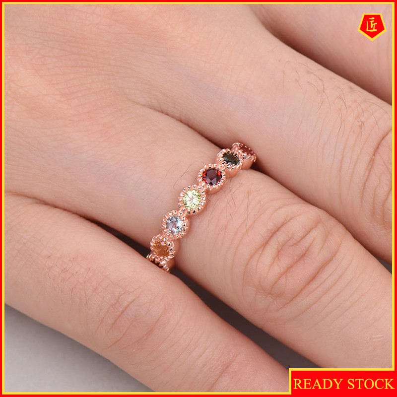 Cincin Moissanite Warna Rose Gold Untuk Wanita