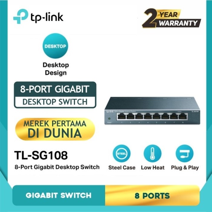 TP-Link TL-SG108 Mini switch 8 port Gigabit Desktop Switch