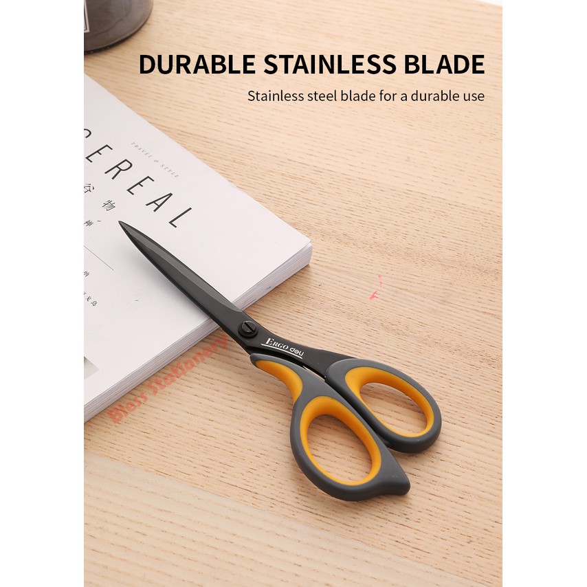 

mg Deli Gunting hitam Gunting anti lengket 210mm Soft handle Scissors
