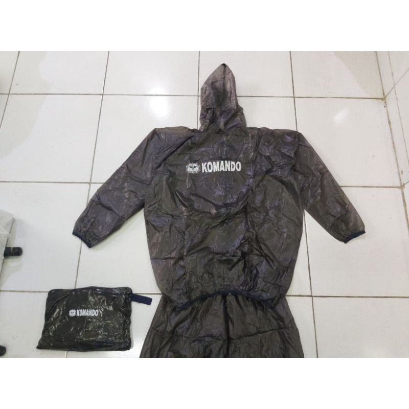 Baju Sauna Suit Komando Hitam |Rainsol Running-Jaket Sauna Olahraga-Jas Hujan Security-Jas Hujan Axio Rosida