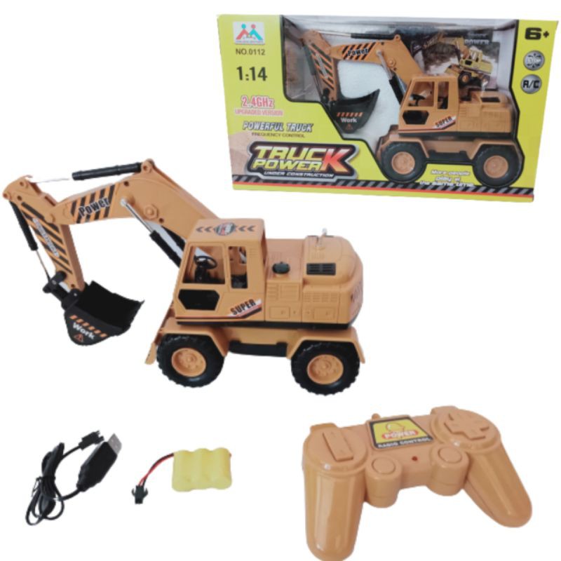 MAINAN MOBIL REMOT CONTROL TRUK EXCAVATOR GARUK KUNING 0112