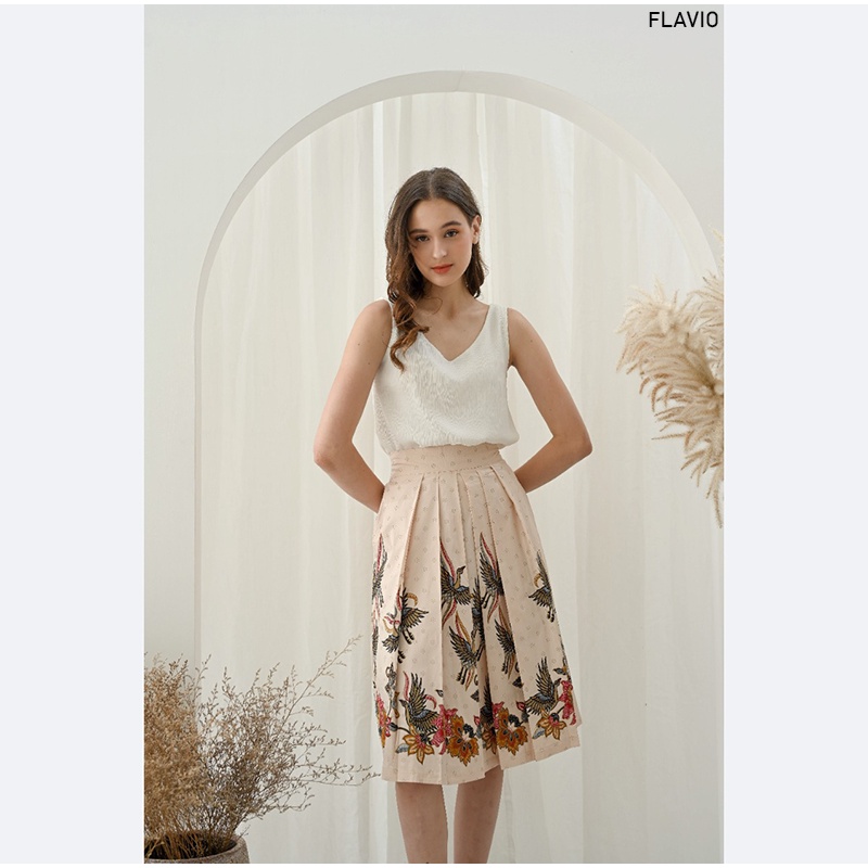 Evercloth Flavio Rok Batik Wanita Selutut Bawahan Batik Perempuan Rok