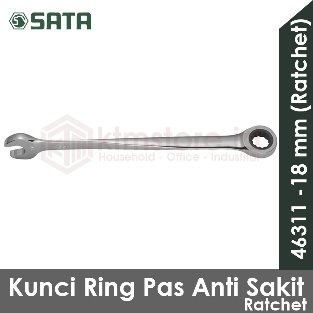 SATA TOOLS Kunci Ring Pas Ratchet Anti Sakit 18 mm 46311