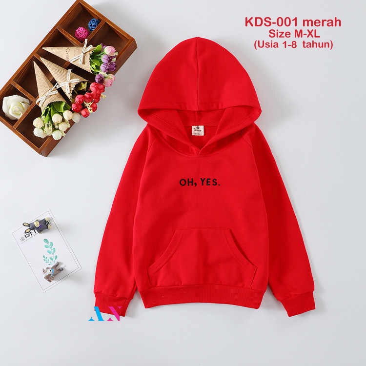 AA1 - Hoodie Fleece Anak Unisex Cowo Cewe KDS-001