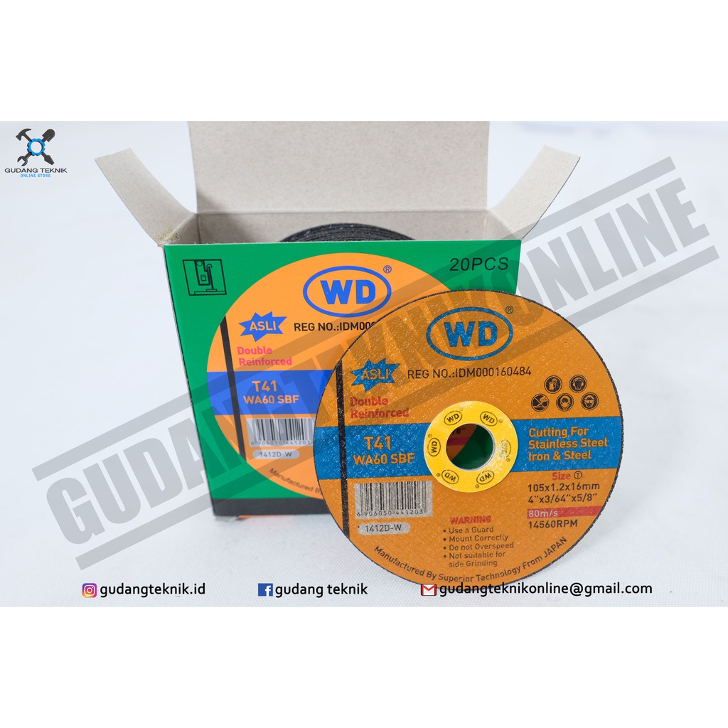 Mata Gerinda POTONG 4&quot; WD / Mata Batu Gerinda POTONG WD 4 Inch - Cutting Wheel Grinda Gurinda WD