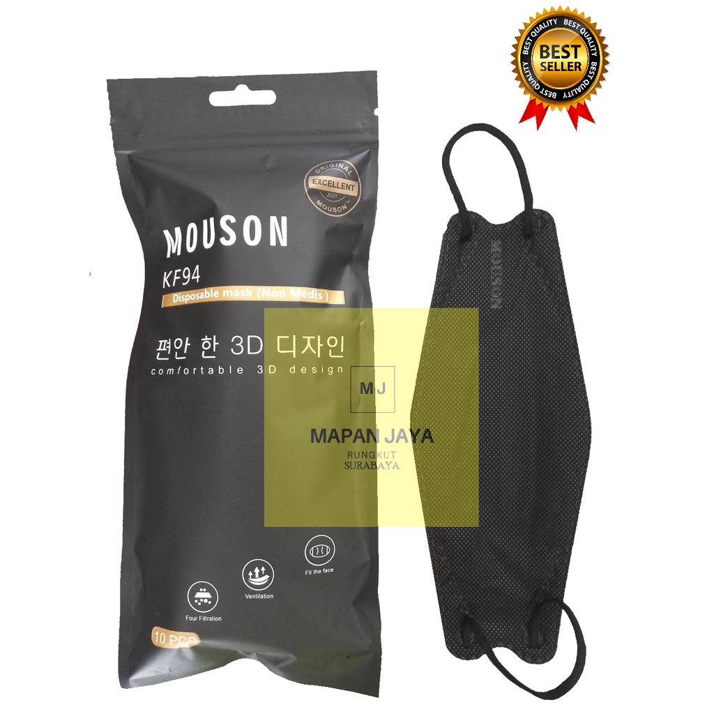 MASKER KOREA KF94 MOUSON PACK ISI 10 PCS / MASKER MOUSON KF94 4PLY