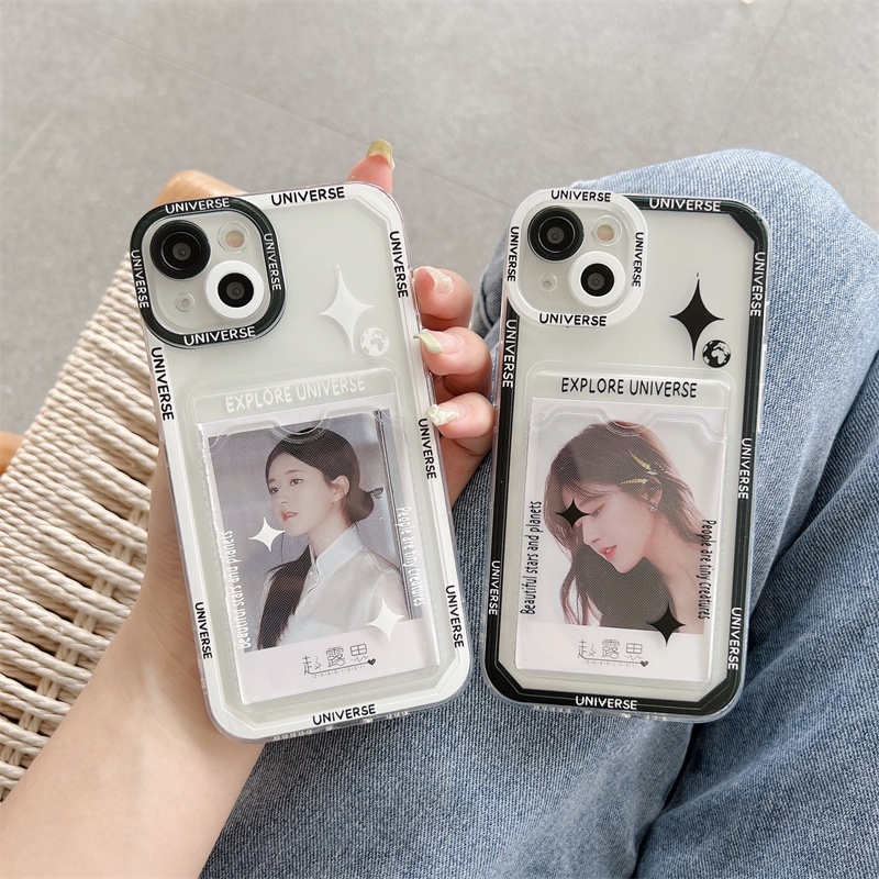 Casing Soft Case iPhone 14 13 12 Pro MAX 11 X XR XS MAX 7 8 Plus Motif Bintang Transparan