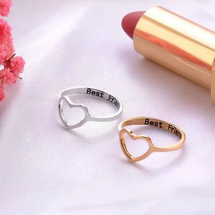 Cincin Motif Hati Model Terbuka untuk Wanita