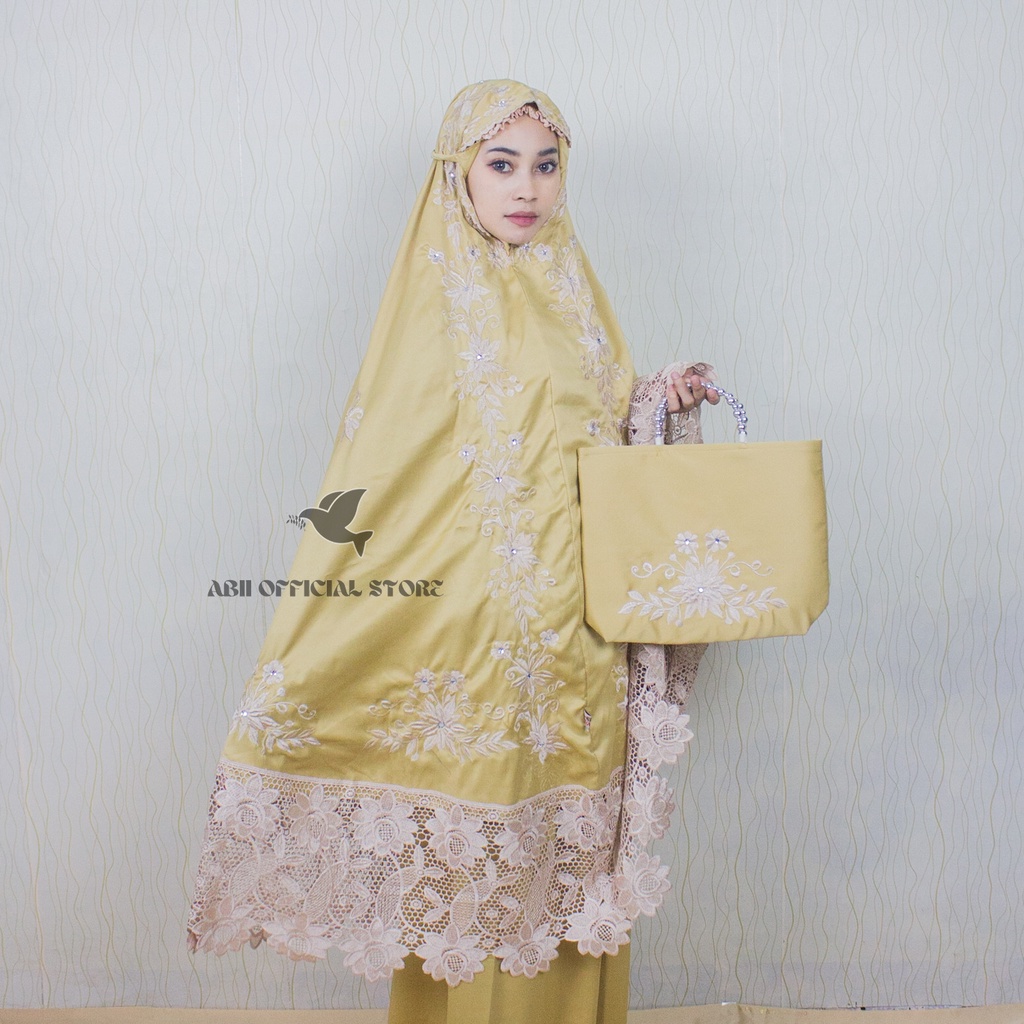 Mukena dewasa renda terbaru 2021/Mukena bordir renda anisa