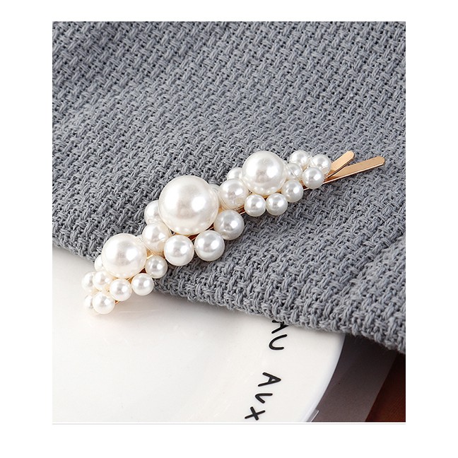 LRC Jepit Fashion Gold Alloy Pearl Hairpin Y61842