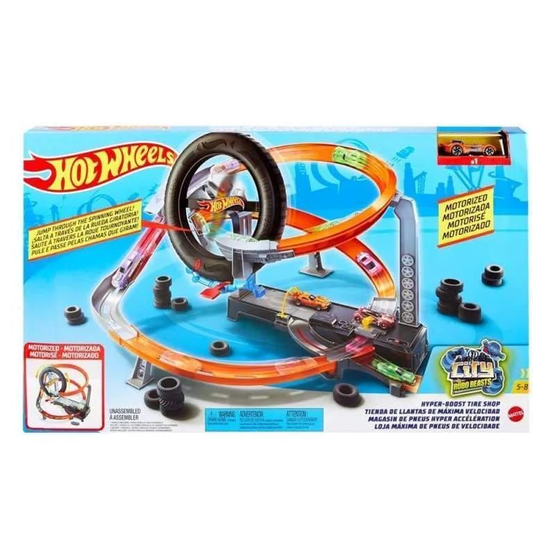 Hotwheel track Hyper Boost Tire Shop.