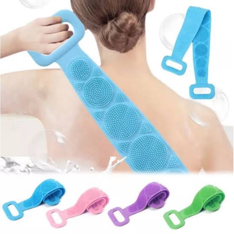 Sikat Punggung Mandi Penggosok Silikon Penghilang Daki Scrubber Brush