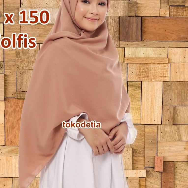 ♥NEW♥ TERMURAH Jilbab Segi Empat 150 x 150 / Jilbab Jumbo Wolfis Syari 150 x 150 #A31