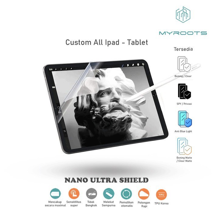 Myroots Anti gores Nano Ultra Shield Lenovo Tablet 10 - A8 - A7 - Yoga Book (windows) - Yoga 3 Pro anti gores jelly - anti shock - Hydrogel screen guard protector