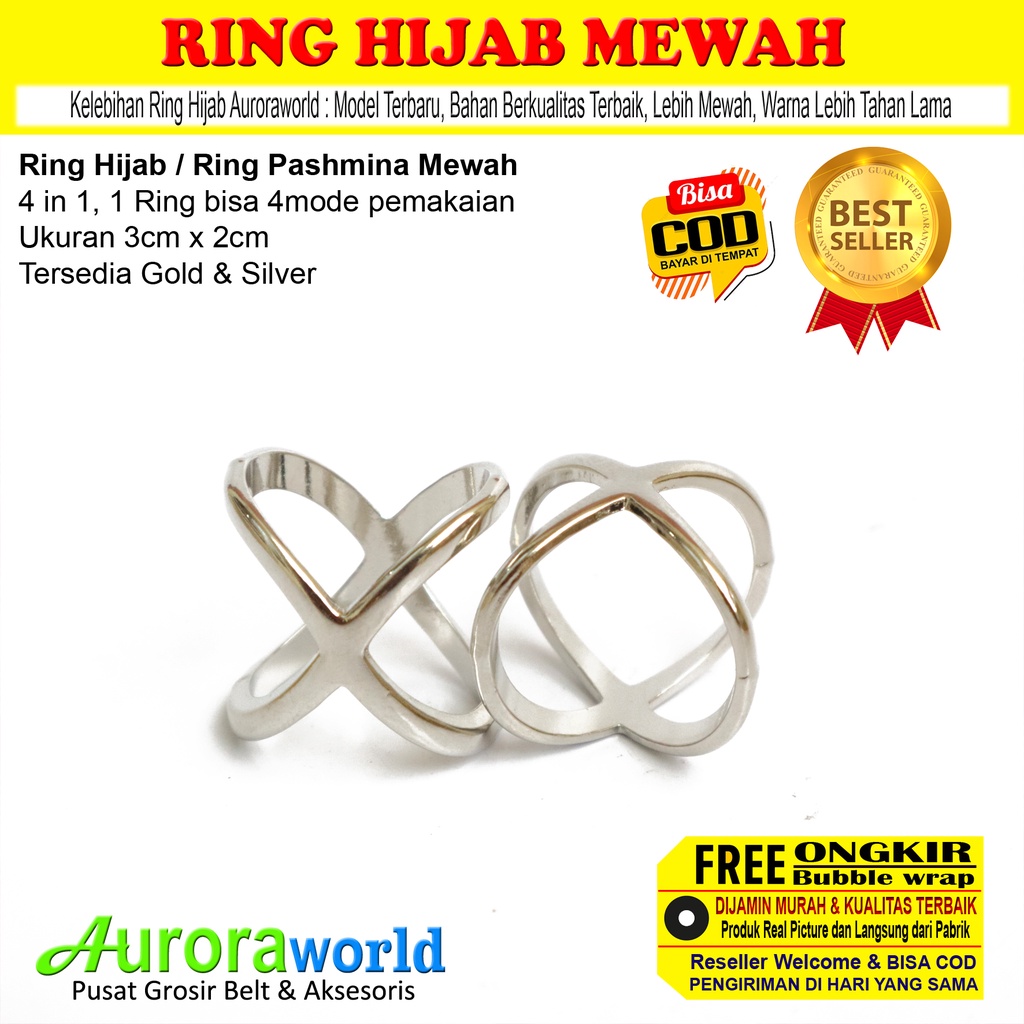 AURORAWORLD Ring Kerudung Ring Hijab Ring Syal Ring jilbab Ring Pashmina 4in1 Terbaru bisa COD