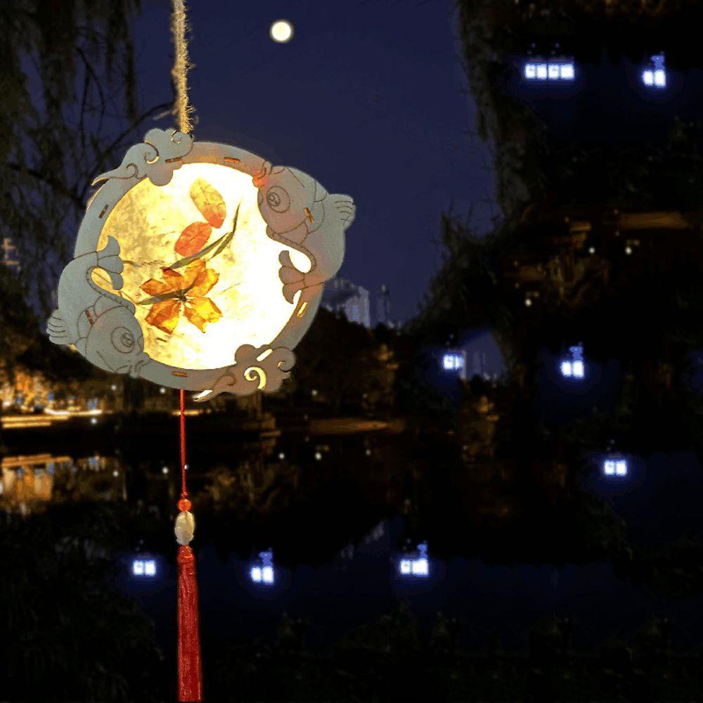 [Elegan] Mid-autumn Festival Lantern Festival Gift Handmade DIY Bahan Paket Lentera Bercahaya Gaya Bercahaya Perlengkapan Meriah Lentera Festival Bulan