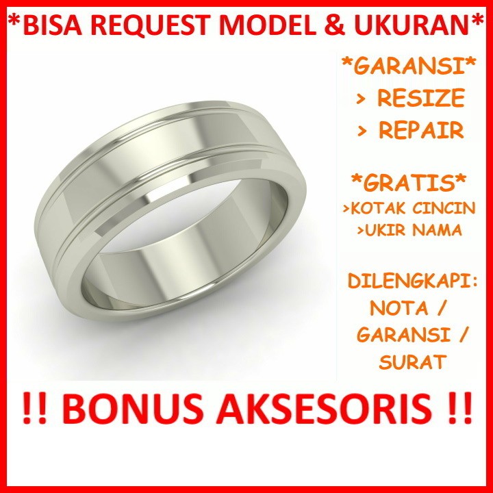 Garansi Silver Asli Bisa Pesan Model Cincin Kawin Perak Tunangan Gratis Ukir Tulis Nama Id99