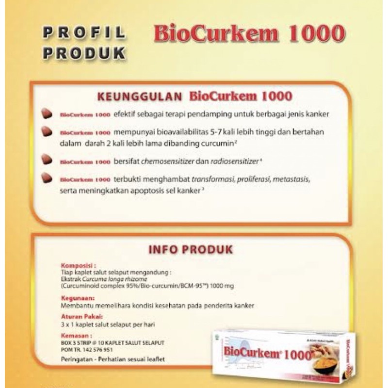 Biocurkem 1000 box isi 30 tablet ( terapi penunjang kanker )