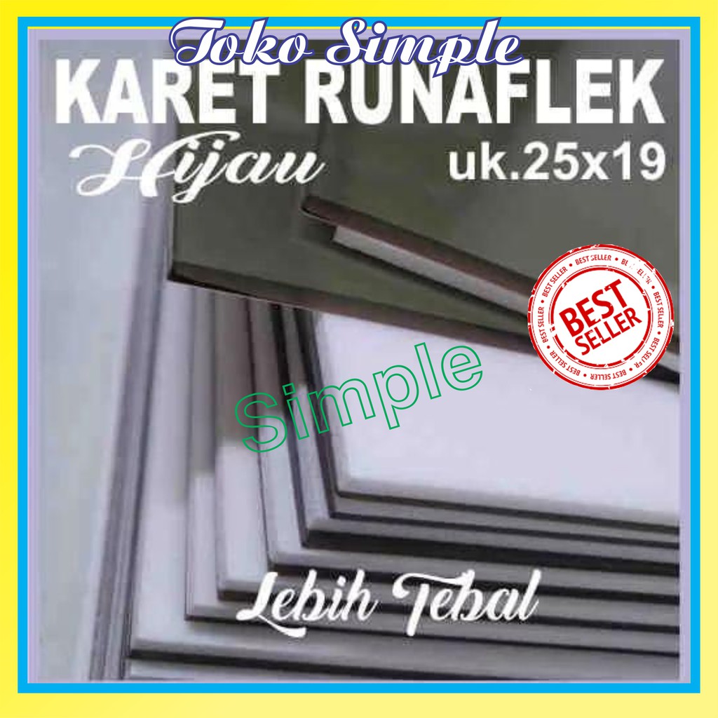 KARET STEMPEL BAHAN STEMPEL RUNAFLEK HIJAU FLASH WARNA KAYU MURAH