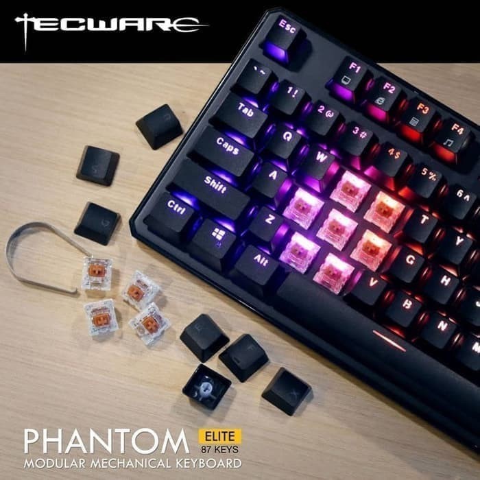 Tecware Phantom Elite 87 TKL RGB - Mechanical Gaming Keyboard - Gateron Black