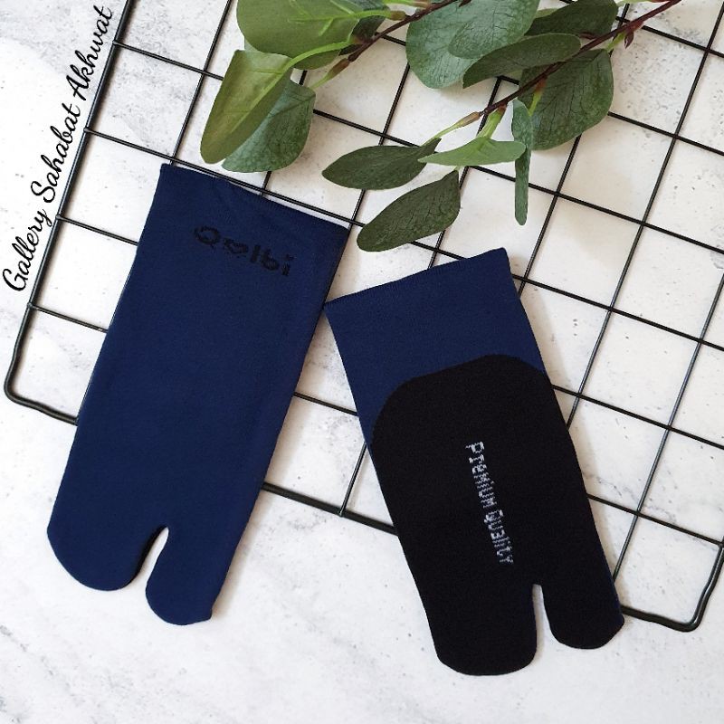 Kaos kaki Jempol Tapak Hitam Muslimah Nylon Spandex Premium By QOLBI
